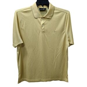 Ashworth‎ Mens Polo Shirt Medium M Yellow Golf Short Sleeve Casual Top